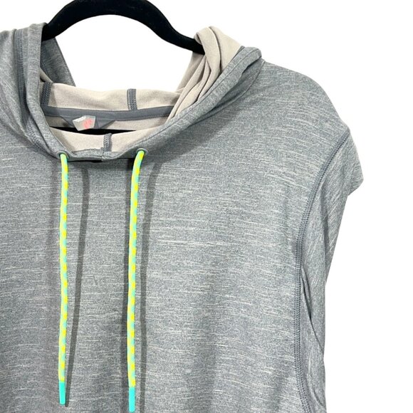 Free People Pullin Punches Layer Pop Over Hoodie Size Large Gray $88 New - Picture 2 of 5